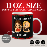 PARTNERS IN CRIME (Personalised) | Bundle Gift Set, Two Mugs Included For Each Bestie